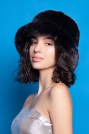 Graphite Fur Hat. Deep Gray Bucket Hat. Luxury Bucket Hats. Sable Bucket  Hat. Woman Bucket Hats. Exclusive Eco Furs by Tissavel (france)