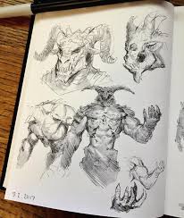 Some Demon Monster Sketches Sketchbook Page 24 Monster Sketch Sketch Book Creature Drawings