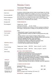 assistant manager cv example, resume