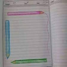 تزيين دفاتر من افكار الاخرين notebook cover design page borders design colorful borders design