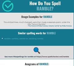 Correct Spelling For Ramble Infographic Spellchecker Net
