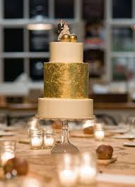 The Bakers Table Home Gold Winter Wedding Gold Leaf Cakes Wedding Topper