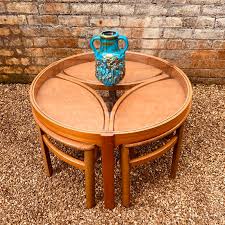 Accent your living room with a coffee, console, sofa or end table. Mid Century Nathan Trinity Round Glass Retro Teak Coffee Table Nest Of Tables 1960 S