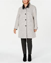 Plus Size Stand Collar Walker Coat Created For Macys