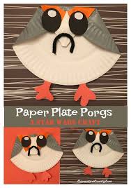 Paper Plate Porgs Clementine County Star Wars Crafts Star Wars Kids Crafts Star Wars Activities