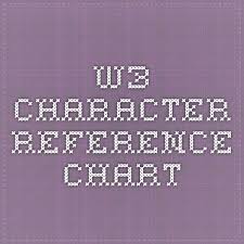 W3 Character Reference Chart Chart Web Design Design