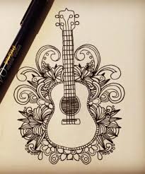 Ukulele Tattoo Guitar Art Surf Drawing Ukulele Art