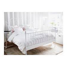 Ikea Us Furniture And Home Furnishings White Bed Frame White Metal Bed Leirvik Bed