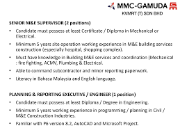 Find out what works well at mcr management services sdn bhd from the people who know best. Mmc Gamuda Mrt On Twitter Job Vacancy Mmc Gamuda Kvmrt T Sdn Bhd
