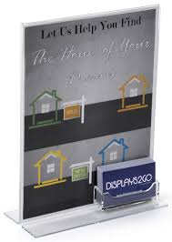 Personalized round business cards for giveaways. Custom Business Card Holder Features Acrylic Sign Frame