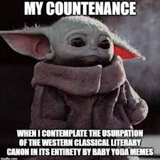 Baby Yoda And Biblical Canon Star Wars Humor Yoda Yoda Wallpaper