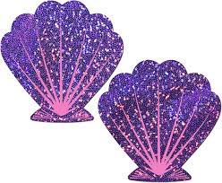 Amazon.com: Glittering Purple and Pink Mermaid Seashell Nipple Pasties by  Pastease o/s: Clothing, Shoes & Jewelry