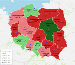 Lying in the south of poland, silesia is a very historical region, although most of its territory has now been divided up among the surrounding regions in poland, with some of it being located across the border in germany and czechia. Average Salary Map Of Poland