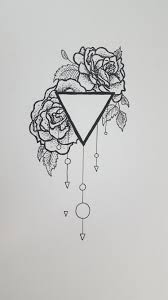 Rose Triangle Tattoo Idea Geometric Triangle Tattoo Triangle Tattoo Design Triangle Tattoos