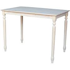 I had bolts put in new legs in order to attach them using the corner brackets on how to protect unfinished wood dining table, from restoration hardware. Amazon Com International Concepts Table Top Solid With Wood Counter Height Turned Legs 30 By 48 Inch Unfinished Furniture Decor