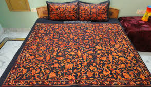 King size reversible quilt comforter set. Black Orange Bedding Embroidered Bedspread Bed Cover Floral Comforter Duvet Cover Fitted Sheet Ca King Size Bedding Queen Sold By Pamposh On Storenvy