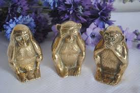 Hear No Evil See No Evil Speak No Evil Monkeys Images Brass Monkeys Vintage Wise Monkeys See No Evil Hear No Evil Speak No Evil Set Anthropomorphic Brass Animal Figurine Brass Animals Animal Figurines Brass Monkey