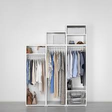 Platsa Armoire Penderie Blanc Skatval Gris Fonce 180x57x241 Cm Ikea