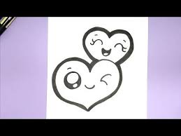 How To Draw Two Cute Hearts For Valentines Super Easy Youtube Happy Drawing Super Easy Drawings Cute Drawings