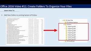 Create a new folder when saving your document by using the save as dialog box with your document open, click file > save as. Office 2016 Video 11 Create Folders To Organize Your Files Youtube