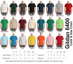 Color Size Chart For Gildan 64000 T Shirt Template Digital Size Color Chart Size Color Chart T Shirt Tshirt Color Swatch Size Guide