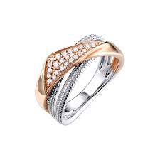 Wedding Engagement Ring Crossover 0 30 Ct Round Diamond Two Tone Color 18k Gold Ebay Unique Diamond Rings Ladies Diamond Rings Diamond Engagement Ring Set