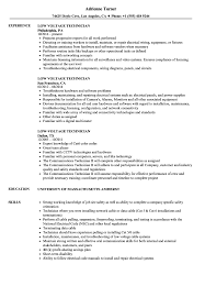 low voltage technician resume samples