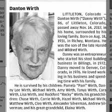 Obituary for Danton Wirth, 1931-2017 (Aged 86)