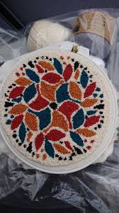 I Used A Mandala For This Dollhouse Rug Punch Needle Punch Needle Patterns Punch Needle Embroidery