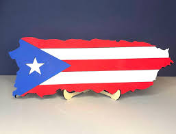 Puerto Rico Wood Flag