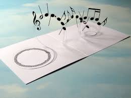 Music Card Spiral Pop Up Musical Notes 3d By Littleroundbutton 3 50 Pop Up Cards Paper Pop Pop Up Book