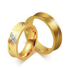 Titanium Golden Ring For Couples Inlaid Cubic Zirconia Fluted Craft Luxury And Fashion Inner Arc Couple Rings Gold Titanium Engagement Rings Classic Engagement Rings