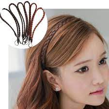 Korean Braided Hair Band Hairband Braid Hairstyle Choco Brown Color Girls Wig Braided Headband Hairstyle Wig Styles Braided Hairband