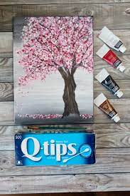 This includes all 3 prints. Cherry Blossom Tree Painting With Acrylics And Q Tips Easy Painting Idea