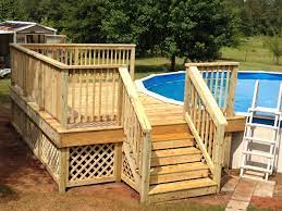 With a kayak pool, you have the option of a stylish gray or tan deck color, a t or l shape deck, and additional patio decking. 50 Best Above Ground Pools With Decks Best Above Ground Pool Pool Deck Plans Decks Around Pools