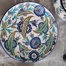 30 Cm Cini Tabak Cini Firca Boya Desen Klasic Tabak Artdecor Artdesinger Artgallery Kunst Ottoman Culture Cam Turkish Art Turkish Ceramics Plates