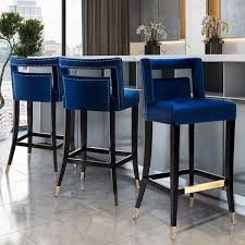 341 Ea Hart Stool Is Available In Bar And Counter Height Options In Sumptuous Grey Or Navy Bar Stools Kitchen Island Kitchen Stools Modern Kitchen Stools
