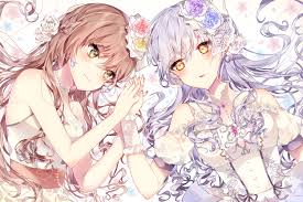 Long face hairstyles haircuts for long hair long hair cuts hairstyles haircuts popular hairstyles modern hairstyles hairstyle men school. 2girls Bang Dream Braids Brown Hair Flowers Green Eyes Imai Lisa Long Hair Minato Yukina Rose Taya Pixiv5323203 White Hair Yellow Eyes Konachan Com Konachan Com Anime Wallpapers