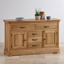 Canterbury Natural Solid Oak Large Sideboard Solid Oak Sideboard Large Sideboard Traditional Furniture Design