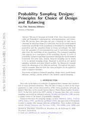 Pdf Probability Sampling Designs Principles For Choice Of Design And Balancing