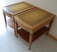 (tucson) beautiful mersman mid century modern mcm walnut to tier and table. Free Ship Pair Of Vintage Leather Top Mersman Nightstands With Wheels Casters Mcm Mid Century Modern Matching Two Haute Juice