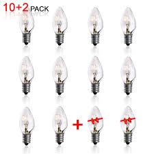 7 Watt Night Light Replacement Bulbs 10 Pack 2 Free Salt Lamps Nightlight Replacement Bulb Scentsy Warmers Electric Window Candle Bulb Night Lamps Chandeliers Incandescent E12 Socket C7 Walmart Com Walmart Com