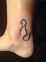 Classic Black Outline Cat Tattoo On Ankle Jpg 500 667 Inner Ankle Tattoos Ankle Tattoo Small Ankle Tattoo Designs