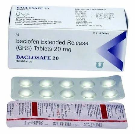20mg Baclofen Extended Release Tablet at ₹ 159/stripe | Baclofen Tablets in Hisar | ID: 23709729412