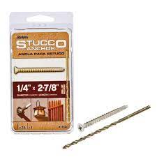 Masonry nail exterior stucco nails 1.75 in. Buildex 1 4 In X 2 7 8 In Steel Flat Head Phillips Stucco Anchors With Drill Bit 25 Pack 31840 The Home Depot