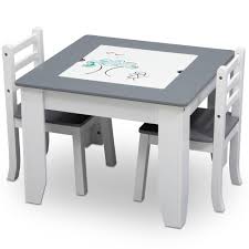 Delta Children Chelsea Wood Table And Chair Set Gray White In 2020 Kids Table And Chairs Table And Chair Sets Toddler Table