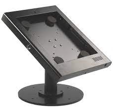 Ipad Counter Stand W Locking Enclosure Tilting Bracket Black Ipad Counter Stand Digital Signage Kiosk Design