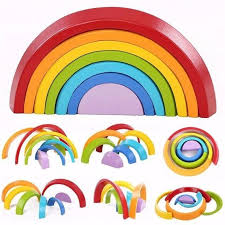 Wooden Rainbow Kids Toy Wood Puzzle Toddler Toy Wooden Gift Etsy In 2021 Rainbow Toy Wooden Rainbow Rainbow Blocks