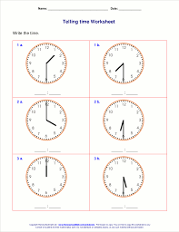 telling time worksheets for 1st grade