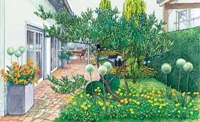 Schmale Garten Breiter Wirken Lassen Schmaler Garten Garten Grundriss Garten Gestalten